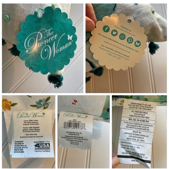 Pioneer Woman Pillow Harvest Pumpkin Charlie Hound Dog NWT Fall Autumn decor - Picture 12 of 13